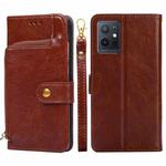 For vivo Y52t Zipper Bag Flip Leather Phone Case(Brown)