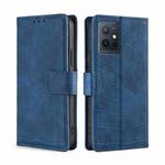 For vivo Y52t Skin Feel Crocodile Magnetic Clasp Leather Phone Case(Blue)
