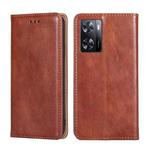 For OPPO A57s 4G / A57e 4G Gloss Oil Solid Color Magnetic Leather Phone Case(Brown)