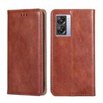 For OPPO K10 5G Global Gloss Oil Solid Color Magnetic Leather Phone Case(Brown)
