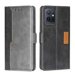 For vivo Y52t Contrast Color Side Buckle Leather Phone Case(Black+Grey)