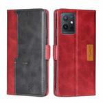 For vivo Y52t Contrast Color Side Buckle Leather Phone Case(Red+Black)