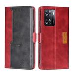 For OnePlus Nord N20 SE 4G Contrast Color Side Buckle Leather Phone Case(Red+Black)