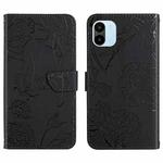 For Xiaomi Redmi A1 HT03 Skin Feel Butterfly Embossed Flip Leather Phone Case(Black)