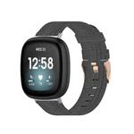 For Fitbit Versa 4 / Sense 2 Universal Nylon Weave Canvas Watch Band(Dark Grey)