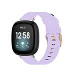 For Fitbit Versa 4 / Sense 2 Universal Nylon Weave Canvas Watch Band(Light Purple)