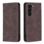 For Samsung Galaxy S23+ 5G Magnetic RFID Blocking Anti-Theft Leather Phone Case(Brown)