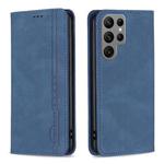 For Samsung Galaxy S23 Ultra 5G Magnetic RFID Blocking Anti-Theft Leather Phone Case(Blue)