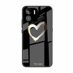 For Xiaomi Redmi A1 4G Colorful Painted Glass Phone Case(Black Love)
