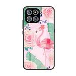 For Honor 8X 5G Colorful Painted Glass Phone Case(Flamingo)