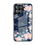 For Honor 8X 5G Colorful Painted Glass Phone Case(Flower)