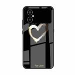 For Xiaomi Poco M4 Colorful Painted Glass Phone Case(Black Love)