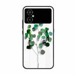 For Xiaomi Poco M4 Colorful Painted Glass Phone Case(Sapling)