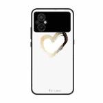 For Xiaomi Poco M5 Colorful Painted Glass Phone Case(Golden Love)