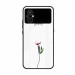 For Xiaomi Poco M5 Colorful Painted Glass Phone Case(A Flower)