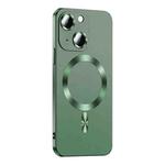 For iPhone 14 Liquid Lens Protector Magsafe Phone Case(Green)