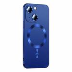 For iPhone 13 Liquid Lens Protector Magsafe Phone Case(Navy Blue)