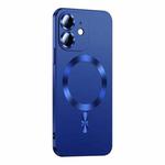 For iPhone 12 Liquid Lens Protector Magsafe Phone Case(Navy Blue)