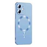 For iPhone 12 Liquid Lens Protector Magsafe Phone Case(Sierra Blue)