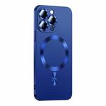 For iPhone 12 Pro Liquid Lens Protector Magsafe Phone Case(Navy Blue)