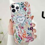 For iPhone 14 Pro Varnishing Water Stick PC Phone Case(Love)