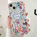 For iPhone 13 Varnishing Water Stick PC Phone Case(Love)