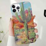 For iPhone 13 Pro Max Varnishing Water Stick PC Phone Case(Cactus)