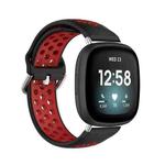 For Fitbit Versa 4 / Sense 2 Dual Color Silicone Watch Band(Black Red)