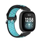 For Fitbit Versa 4 / Sense 2 Dual Color Silicone Watch Band(Black Teal)