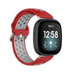 For Fitbit Versa 4 / Sense 2 Dual Color Silicone Watch Band(Red Gray)
