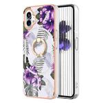 For Nothing Phone 1 Electroplating IMD TPU Phone Case(Purple Flower)