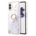 For Nothing Phone 1 Electroplating Marble Pattern TPU Phone Case(White 006)