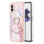 For Nothing Phone 1 Electroplating Marble Pattern TPU Phone Case(Rose Gold 005)