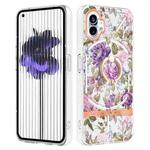 For Nothing Phone 1 Flowers Series TPU Phone Case(Purple Peony)