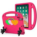 For iPad Air / Air 2 / 9.7 2017 / 9.7 2018 Love Small Palm Holder EVA Tablet Case(Rose Red)