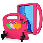 For Huawei MediaPad T5 10 Love Small Palm Holder EVA Tablet Case(Rose Red)