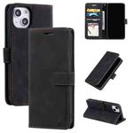 For iPhone 14 Skin Feel Anti-theft Brush Horizontal Flip Leather Phone Case(Black)