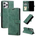 For iPhone 14 Pro Max Skin Feel Anti-theft Brush Horizontal Flip Leather Phone Case(Green)