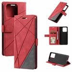 For Xiaomi Redmi 10C 4G / 10 Indian Skin Feel Splicing Leather Phone Case(Red)