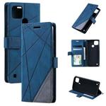 For Realme C21Y Skin Feel Splicing Leather Phone Case(Blue)