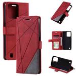 For Realme C31 Skin Feel Splicing Leather Phone Case(Red)