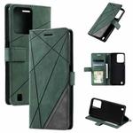 For Realme C31 Skin Feel Splicing Leather Phone Case(Green)