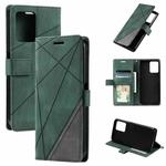 For Realme C35 Skin Feel Splicing Leather Phone Case(Green)