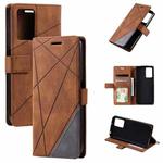 For Xiaomi Redmi 10 Prime+ 5G Skin Feel Splicing Leather Phone Case(Brown)