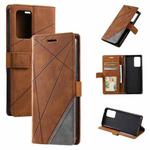 For OPPO Find X5 Lite Skin Feel Splicing Leather Phone Case(Brown)