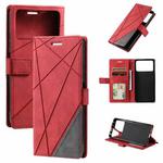 For Xiaomi Poco M4 5G Skin Feel Splicing Leather Phone Case(Red)