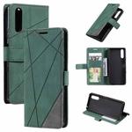 For Sony Xperia 1 IV Skin Feel Splicing Leather Phone Case(Green)