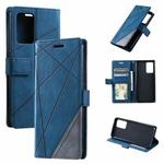 For OPPO Find X5 Pro Skin Feel Splicing Leather Phone Case(Blue)