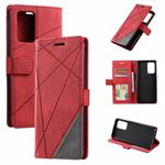 For OPPO Find X5 Pro Skin Feel Splicing Leather Phone Case(Red)