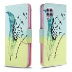 For Huawei P40 Lite Colored Drawing Pattern Horizontal Flip Leather Case with Holder & Card Slots & Wallet(Feather)